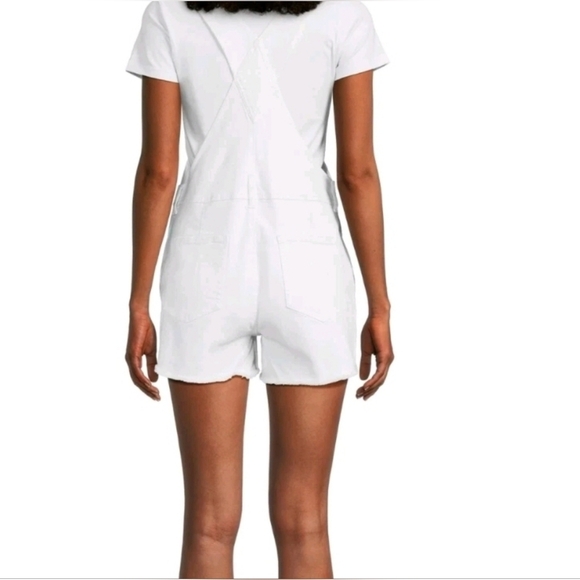 No Boundaries Y2K Relaxed Shortalls Shorts Overalls White XL 15-17 - Picture 8 of 8
